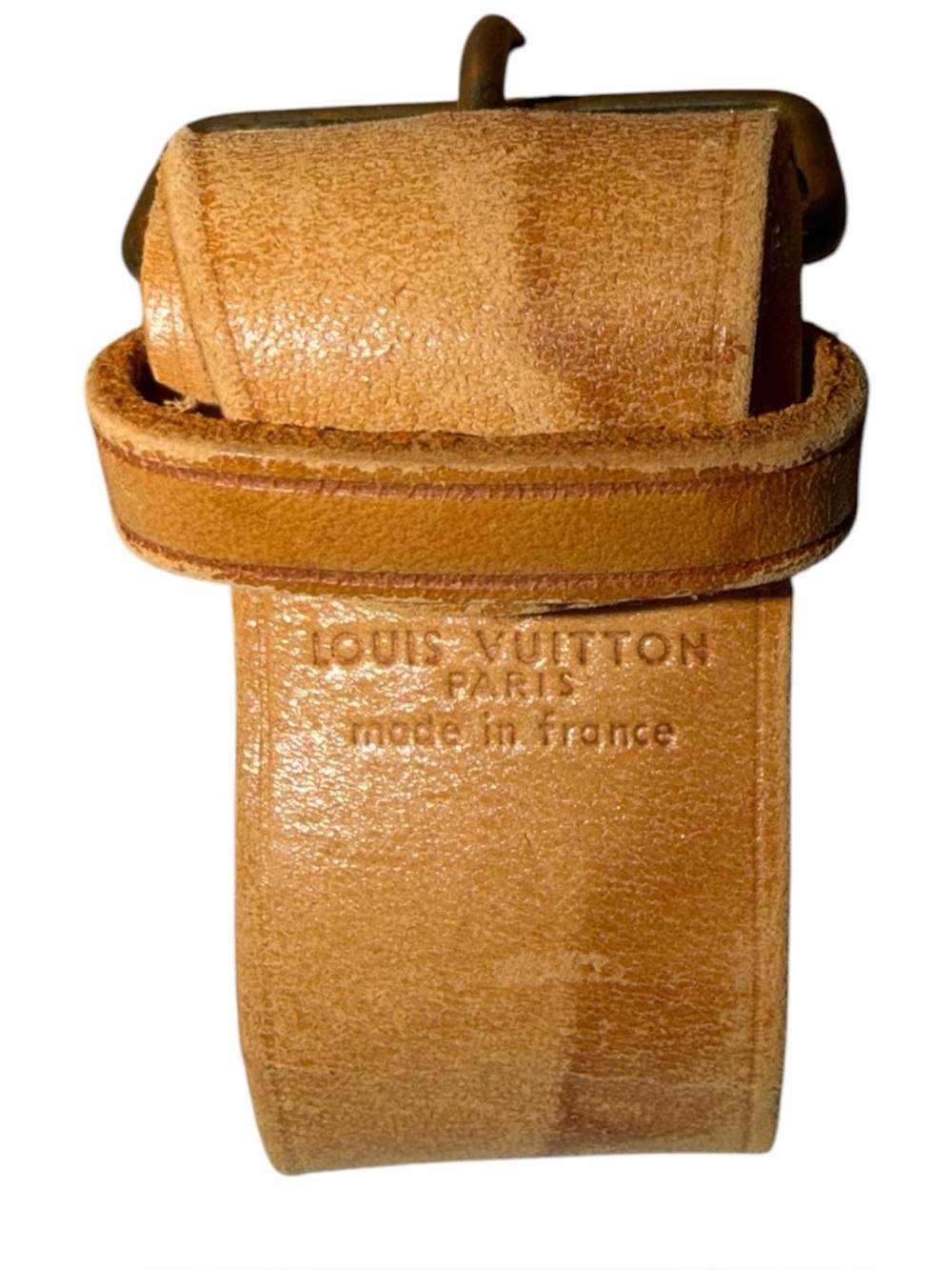 Louis Vuitton Vachetta Leather Belt Loop Strap in Natural Tan